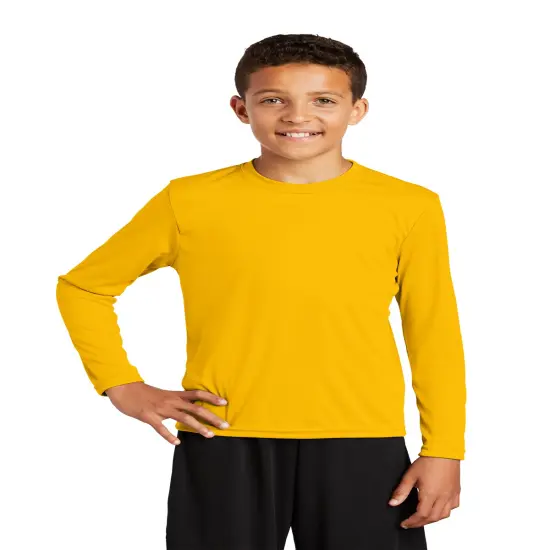 Sport-Tek&reg; Crew Neck Long Sleeve T-Shirt for Youth Gold {1}