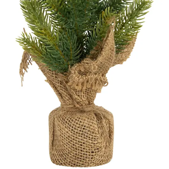 Northlight Mini Christmas Pine Artificial Christmas Trees with Burlap Base - 18" - Set of 3 Green {6}