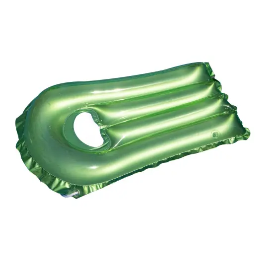 Swim Central 30-Inch Inflatable Transparent Green With Metallic Silver Surf Rider Pool Float {1}