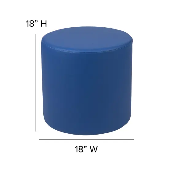 Emma and Oliver 18"H Soft Seating Flexible Circle Backless Chair for Classrooms and Common Spaces Blue {5}