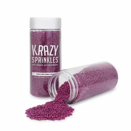 Krazy Sprinkles - Purple Mini Beads (1/2 Cup, 1x Jar) for Cakes, Ice Cream & Cookies {2}