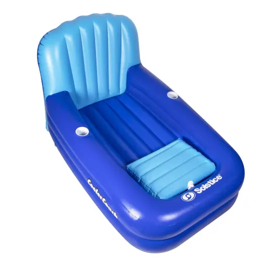 Swim Central Inflatable Swimming Pool Lounger with Ice Cooler - 64" - Blue {4}