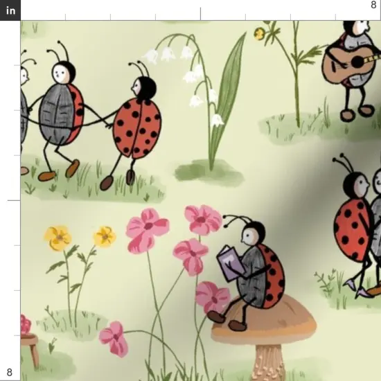 Various Fabrics by the Yard or Fat Quarter Life Vintage Retro Children Ladybugs Kids Summer Custom Printed Fabric by Spoonflower {4}