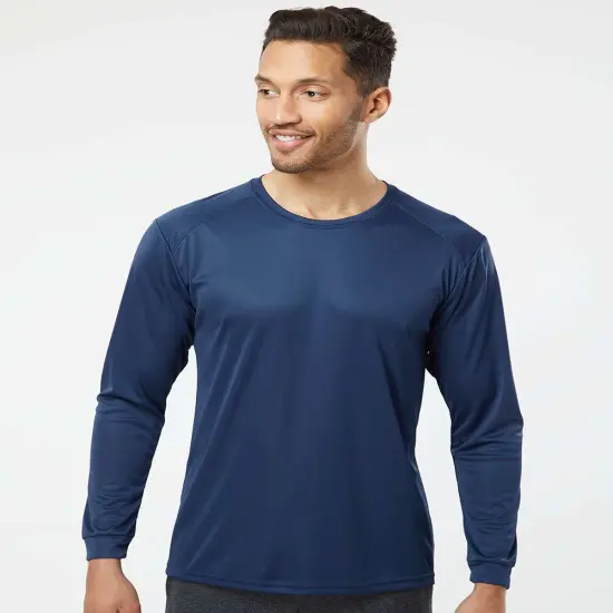 "Paragon&reg; Classic Fit Performance Crewneck Long Sleeve Tee Navy {1}