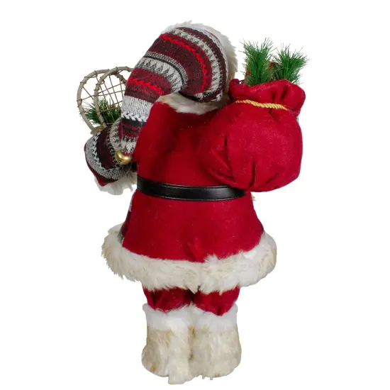 Northlight 18" Standing Santa Christmas Figure with Snow Shoes and Fur Boots Red {6}