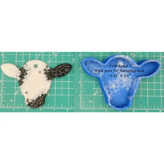 Cow Head with Hanging Hole silicone freshie mold {1}