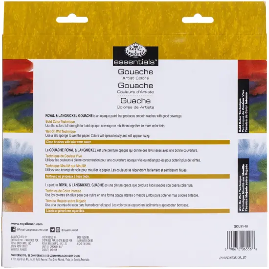 Royal & Langnickel(R) essentials(TM) Gouche Paints 21ml-18/Pkg {4}