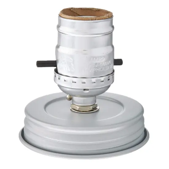 Darice Silver Cleveland Vintage Lighting Silver Canning Jar Light Bulb Lamp Adapter {1}