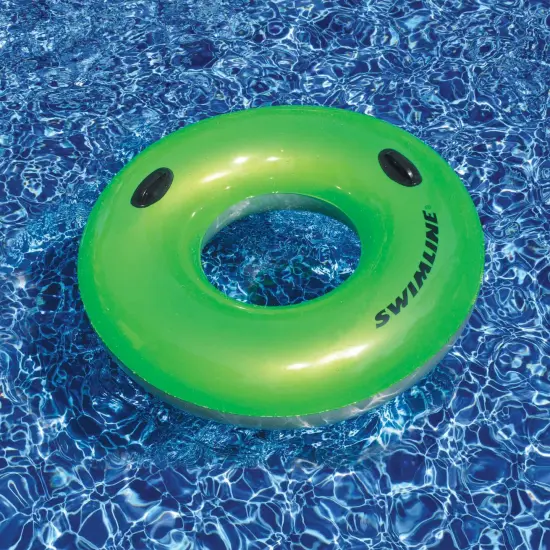 Swim Central Inflatable Swimming Pool Inner Tube Ring Float - 48" - Green {3}