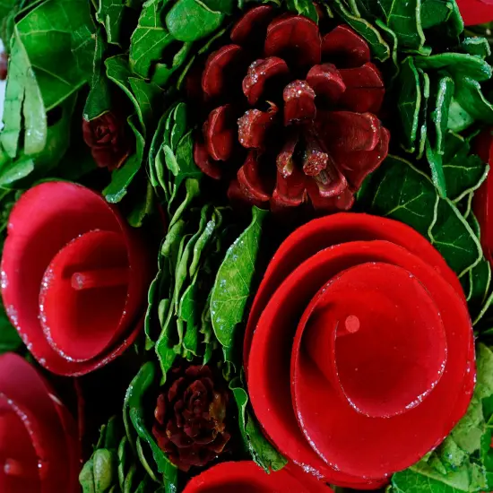 Northlight Contemporary Floral and Pinecone Christmas Tree Decoration - 15.75" - Red and Green {3}