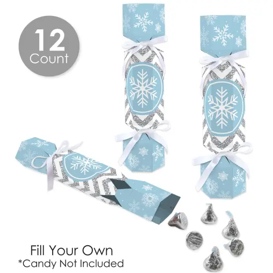 Big Dot of Happiness Winter Wonderland - No Snap Snowflake Holiday Party and Winter Wedding Party Table Favors - DIY Cracker Boxes - Set of 12 {4}
