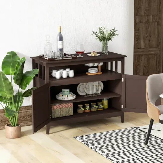 Modern Wooden Kitchen Storage Cabinet Brown {2}