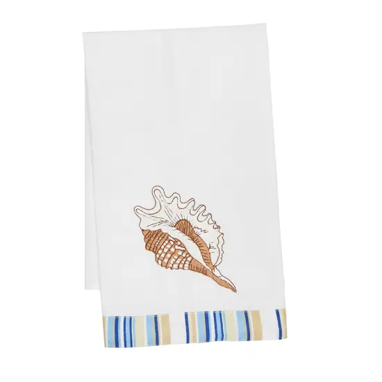 Taupe Shells Woven Kitchen Towel {1}