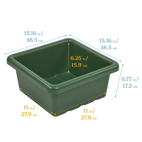 Square Bin with Lid, Storage Containers, 2-Pack Hunter Green {2}