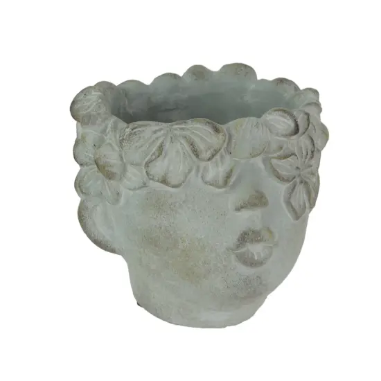 Pucker Up Concrete Head Kissing Face Mini Decor Succulent Planter 7 Inch Tall {1}