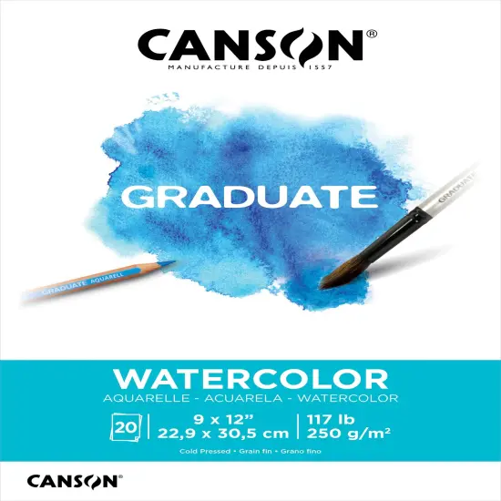 Canson Graduate Series Watercolor Pad 9"X12"-20 Sheets {1}