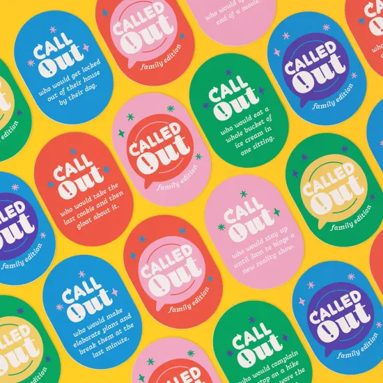 Big Dot of Happiness Called Out Family Edition Card Game, Family Game Night, Card Games for Kids, Fun Game Night Cards, 32 Cards and 10 Arrows {6}