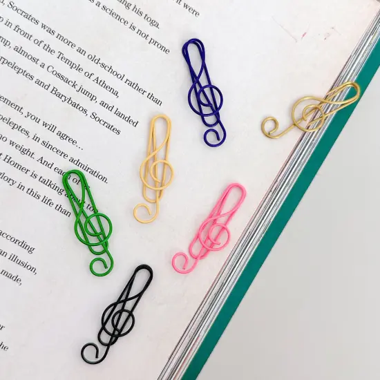 Wrapables Paper Clips Bookmarks for Office Home School (Set of 50) Treble Clef {5}