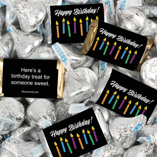 116 Pcs Birthday Candy Party Favors Hershey's Miniatures & Kisses - Candles {1}
