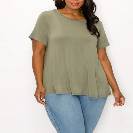 Bamboo Classic Top for Curvy Size | RADYAN&reg; Rust {3}