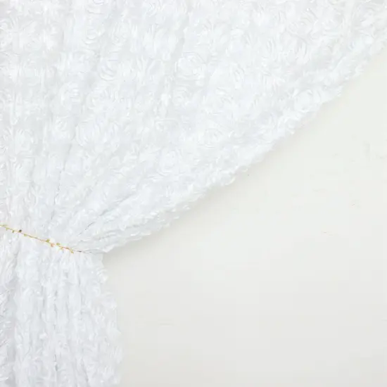 8x8 Satin Rosette Wedding Backdrop White {1}