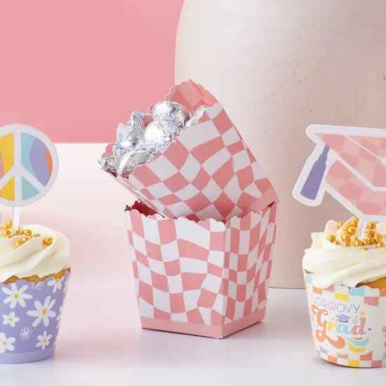 Big Dot of Happiness Pink Checkered Party - Party Mini Favor Boxes - Treat Candy Boxes - Set of 12 {3}