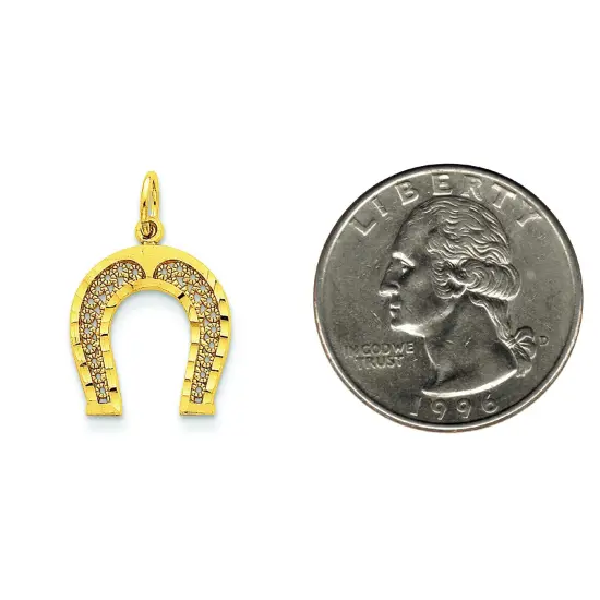 14K Gold Horseshoe Charm Jewelry FindingKing 20mm x 15mm {2}