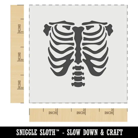 Human Ribcage Skeleton Bones Spooky Halloween Wall Cookie DIY Craft Reusable Stencil {6}