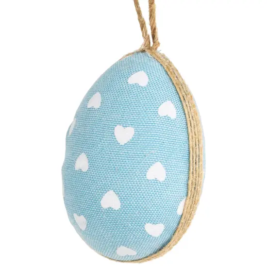 Northlight Fabric Easter Egg Ornament Decorations - 5.75" - Blue - Set of 6 {4}