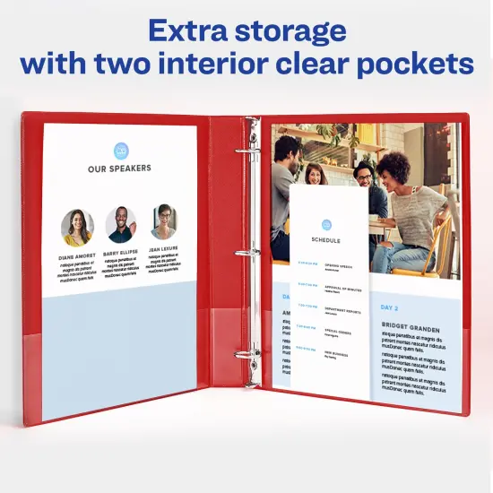 Avery Economy 3 Ring Binder, 1 Inch Round Rings, 4 Red Binders (03310) {3}