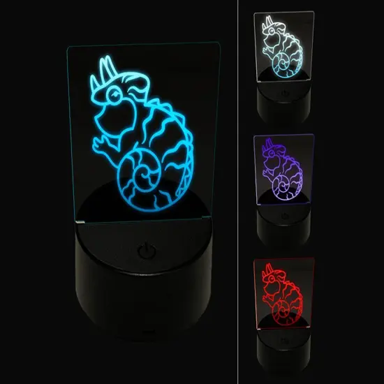 Fat Cute Jackson's Horned Chameleon Lizard Reptile 3D Illusion LED Night Light Sign Nightstand Desk Lamp {1}