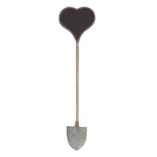 Melrose Heart-Shaped Chalkboard Outdoor Garden Stake - 26.25" Black {1}