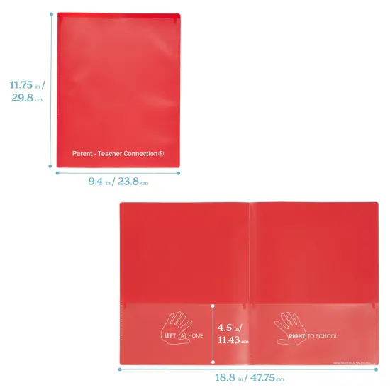 2-Pocket Parent-Teacher Classroom Communication Folder, 36-Piece Red {2}