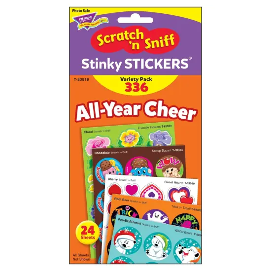 All Year Cheer Stinky Stickers&reg; Variety Pack, 336 Count Per Pack, 2 Packs {3}