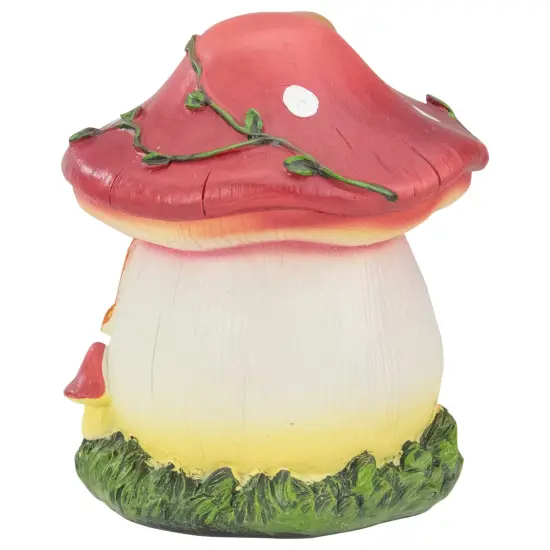 Northlight 6.25" Red Mushroom House Outdoor Garden Statue {7}