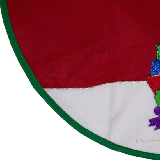 Northlight 20" Red and White Loaded Sleigh in the Snow Mini Christmas Tree Skirt {3}