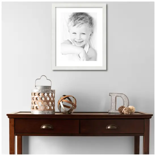 ArtToFrames 16x20" Matted Picture Frame with 12x16" Single Mat Photo Opening Framed in 1.25" White and 2" Mat (FWM-3966-16x20) {2}