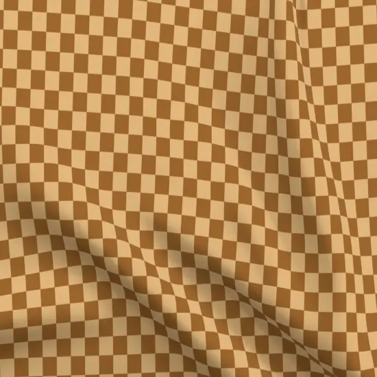 Various Fabrics by the Yard or Fat Quarter Vintage Brown Retro Warm 70S Checkered Chocolate Pop Art Checkerboard Checks Small Scale Custom Printed Fabric by Spoonflower {5}