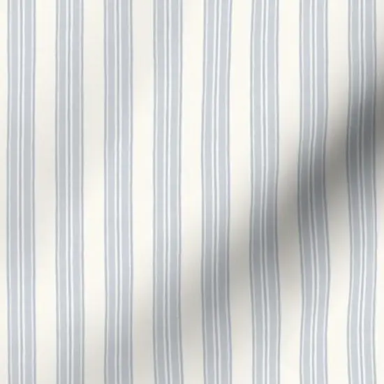 Various Fabrics by the Yard or Fat Quarter Blue Gray Stripe Neutral Small Scale French Ticking Classic Timeless Custom Printed Fabric by Spoonflower {7}
