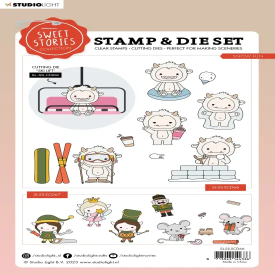 Studio Light Sweet Stories Stamp & Die Set-Nr. 66, Snow Fun {2}