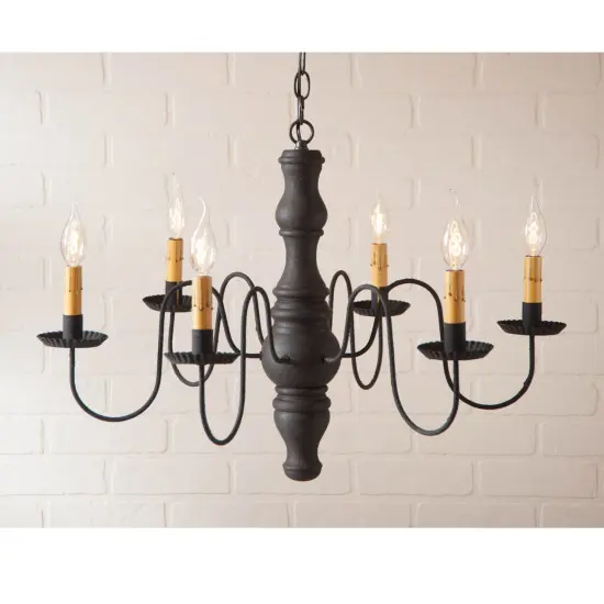 Gettysburg Chandelier in Hartford Black over Red {3}