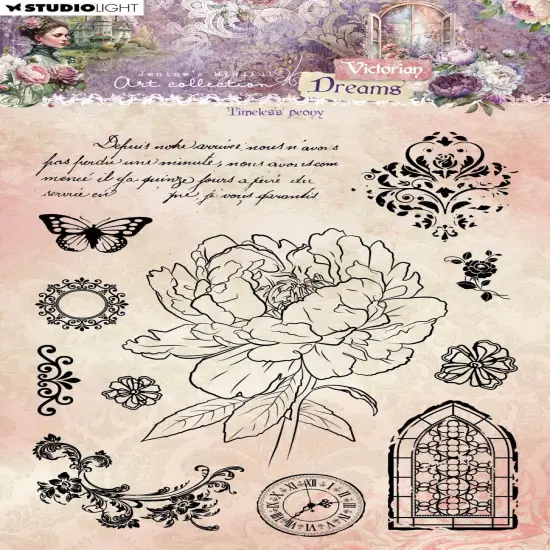Studio Light Jenine's Mindful Art Clear Stamp-Nr. 610, Timeless Peony {1}