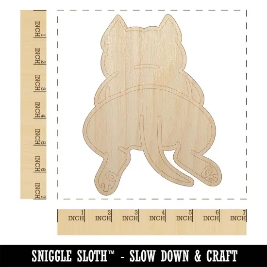 Pit Bull from Behind Butt Dog Unfinished Wood Shape Piece Cutout for DIY Craft Projects {1}