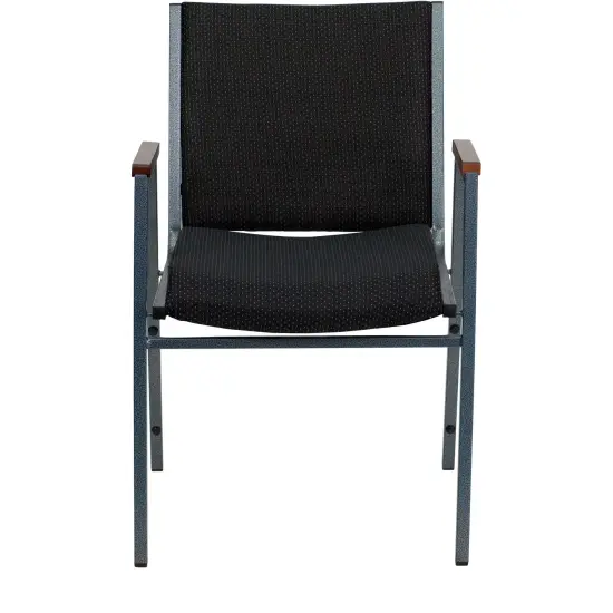 Emma and Oliver Heavy Duty Reception/Guest Stack Chair with Arms BlackPatternedFabric {2}