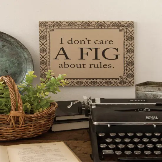 Heritage Lace 14.5" Downton Abbey Life "Don't Care a Fig About Rules" British Decorative Damask Hanging Wall Art Brown {3}
