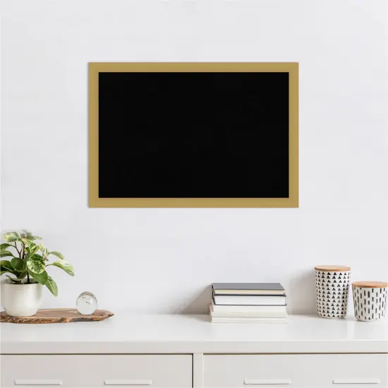 Grace Narrow Framed Corkboard, Black Cork Grace Brushed Gold {5}