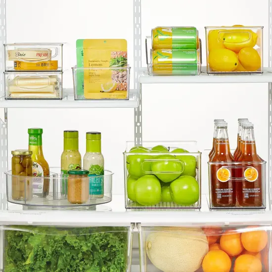 mDesign Plastic 4-Section Divided Kitchen or Pantry Organizer Bin {2}