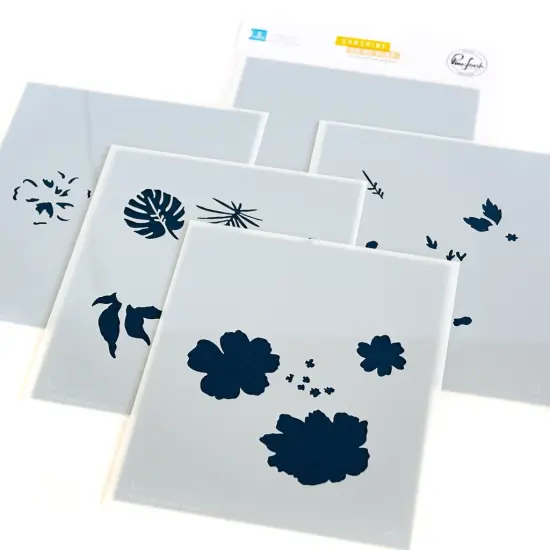 Pinkfresh Studio Stencils 4.25"X5.25" 5/Pkg-Sunshine On My Mind {1}
