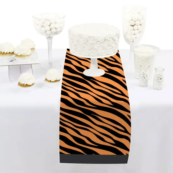 Big Dot of Happiness Tiger Print - Petite Jungle Party Paper Table Runner - 12 x 60 inches {3}