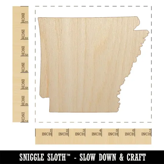 Arkansas State Silhouette Unfinished Wood Shape Piece Cutout for DIY Craft Projects {1}